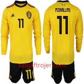 Belgien Fodboldtrøjer MIRALLAS 11 Børn Udebanesæt VM 2018 Langærmet